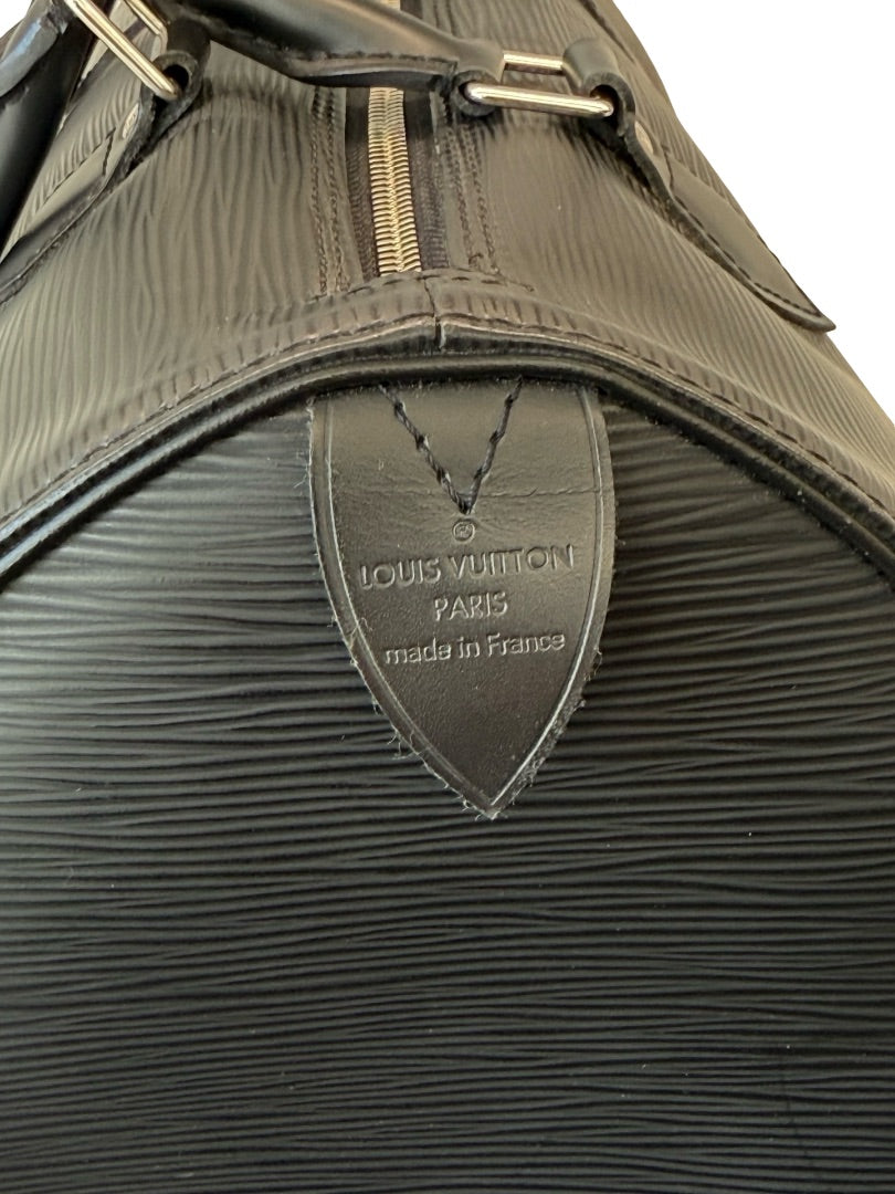 Louis Vuitton Black Epi Leather 35 Speedy Handbag.