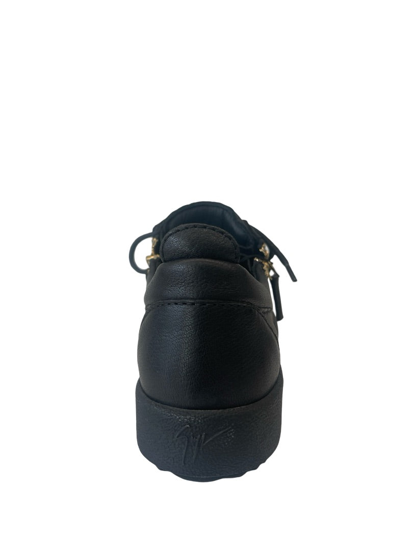 Giuseppe Zanotti Black Sneaker w/ Zippers. Size: 36