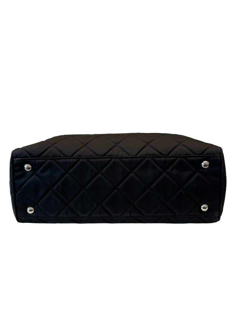 Prada Black Tessuto Quilted Bowling Bag.