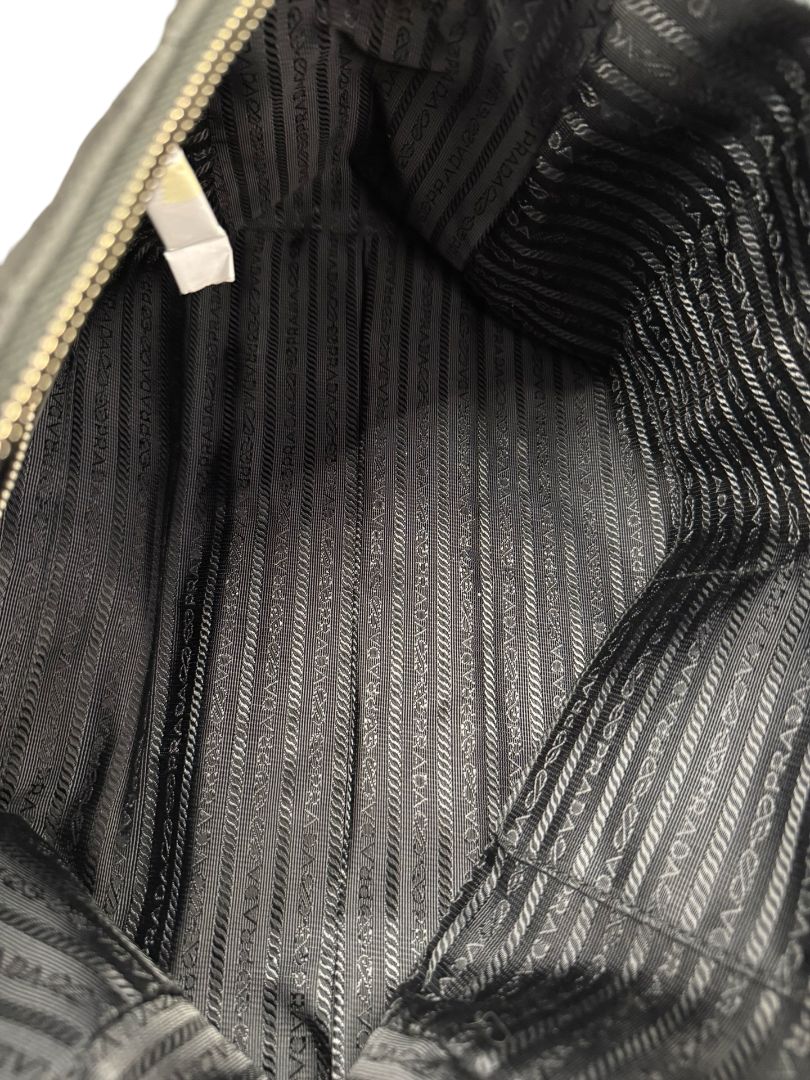 Prada Black Tessuto Quilted Bowling Bag.