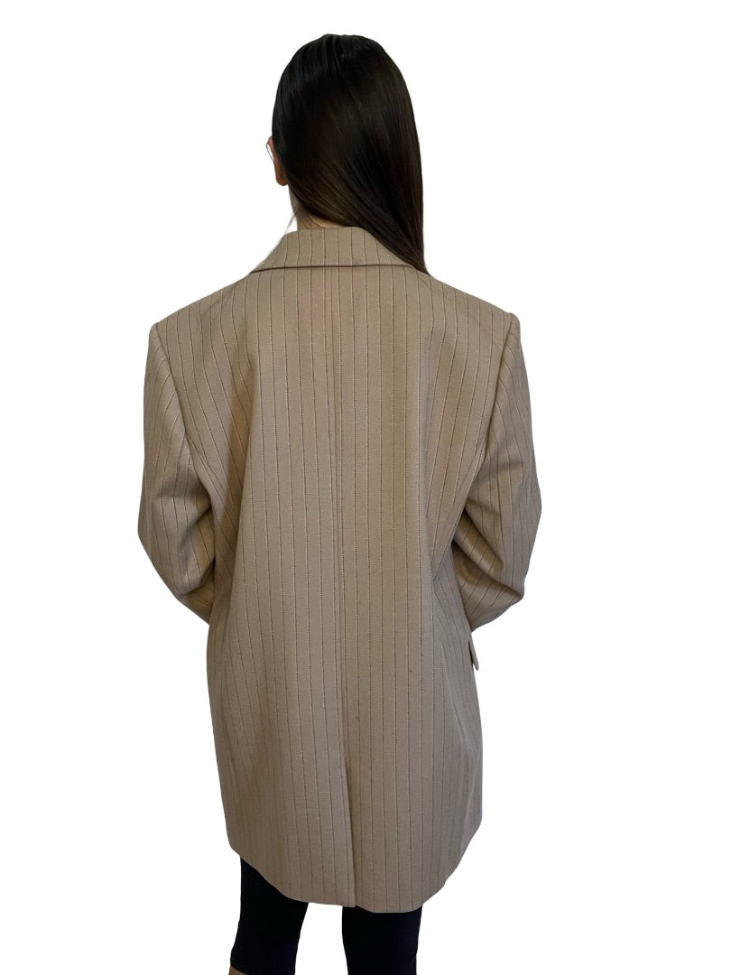 Rebecca Vallance Brown Pinstripe Double Breasted Blazer. Size: 38