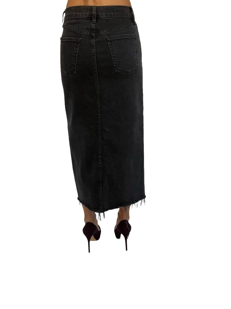 3x1 NYC Black Denim Midi Skirt. Size: 24