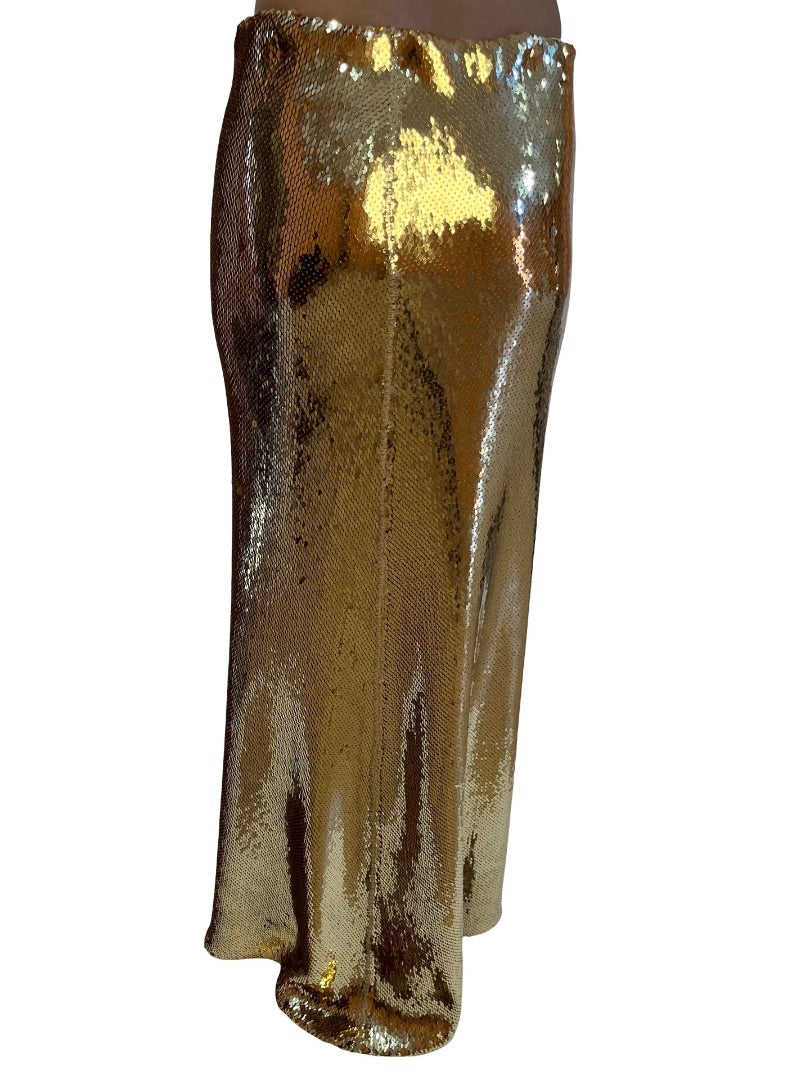 N21 Gold Sequin Maxi Skirt. Size: 40