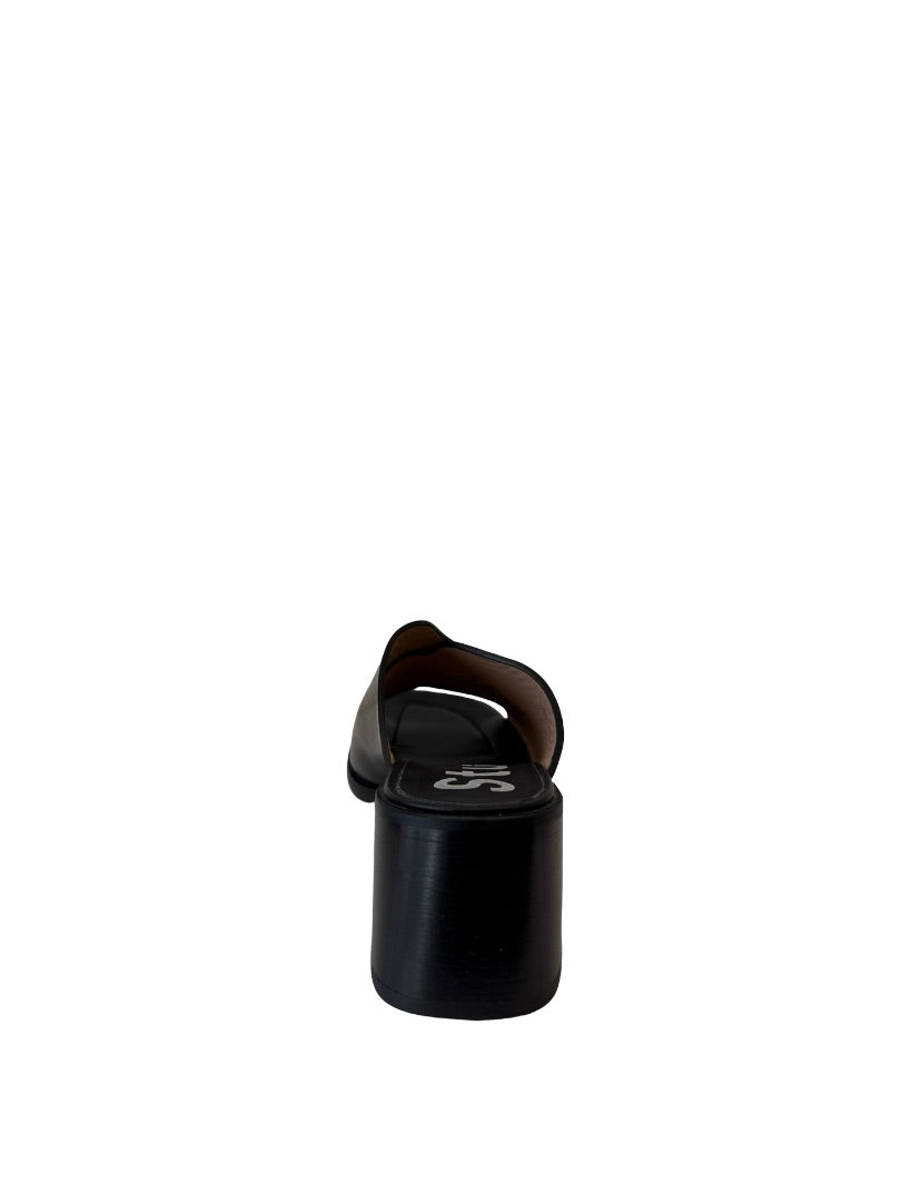 Acne Studios Black Leather 'Joaney' Heeled Mules. Size: 37