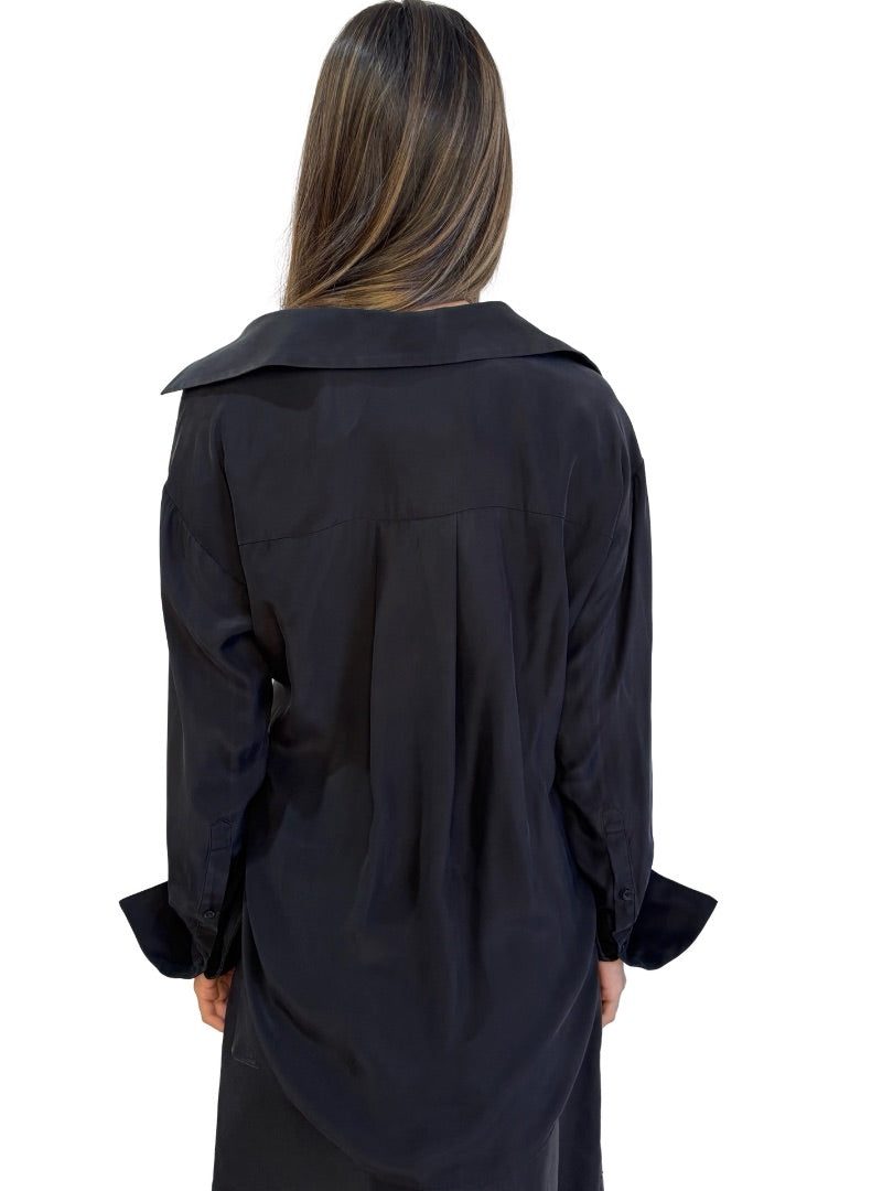 Gauge 81 Black Silk Shirt. Size: XS