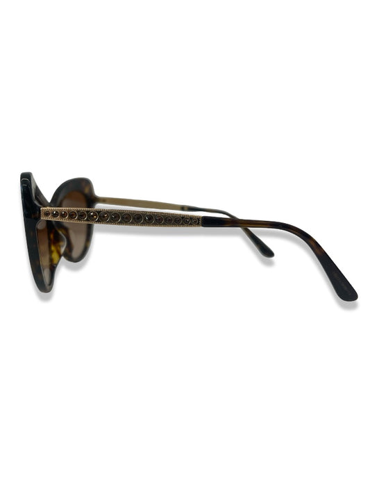 Dolce & Gabbana Brown Tortoiseshell Cat Eye Sunglasses.