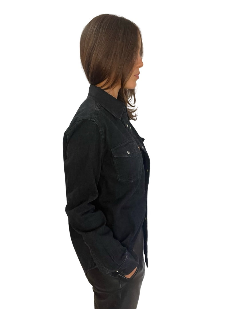 Givenchy Black Denim Shirt w/ Studs. Size: S