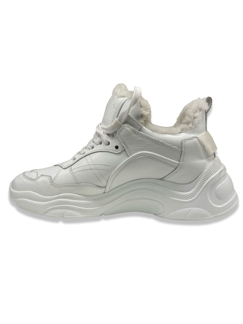 IRO White 'Curve Runner' W Fur Trim. Size: 39