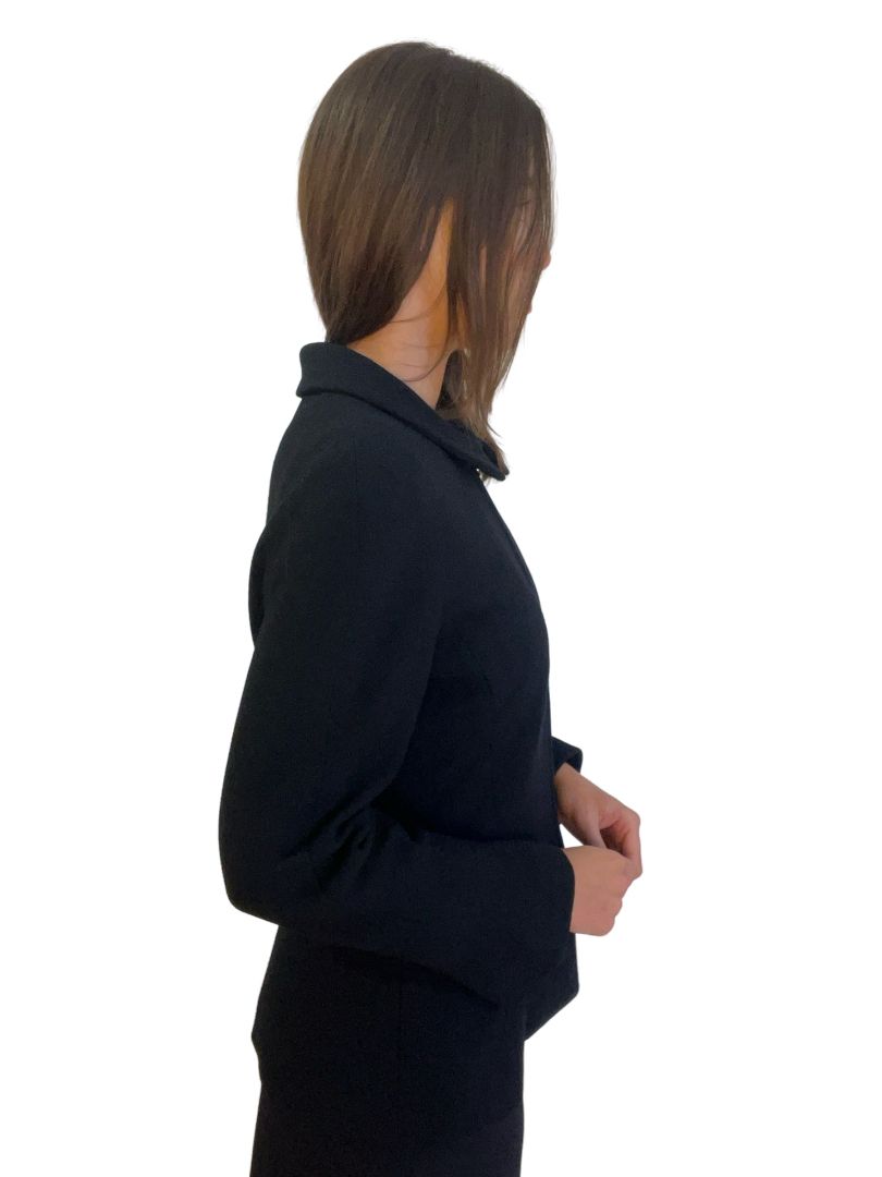 Chanel Black Zip Up Jacket. Size: 42