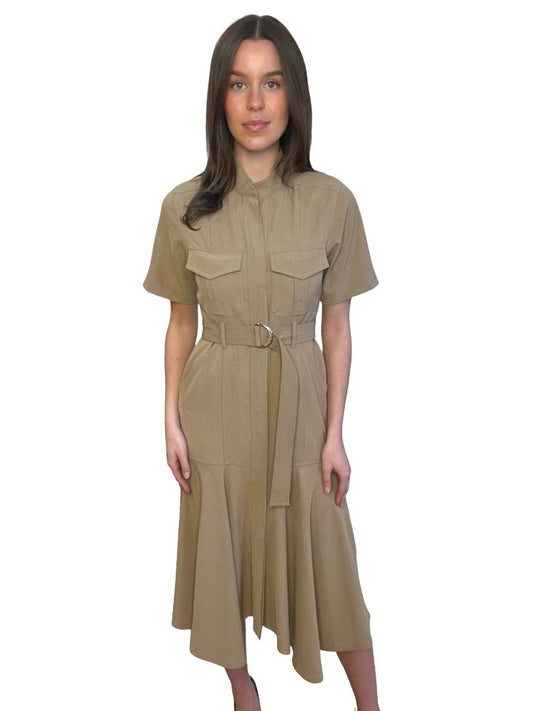 A.L.C. Khaki Belted Shirt Dress. Size: 0