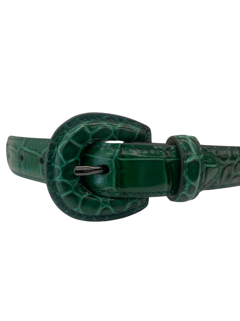 Estilo Emporio Green Croc Leather Belt. Size: L