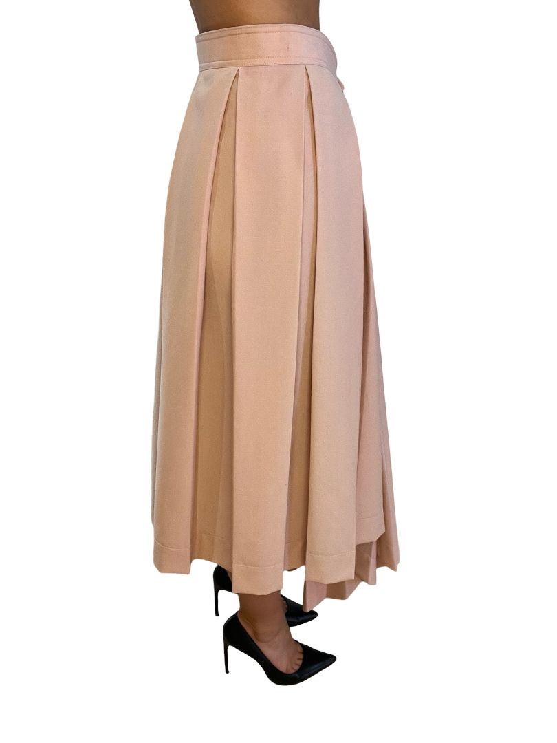 Celine Pink Asymmetric Pleated Skirt. Size: 36