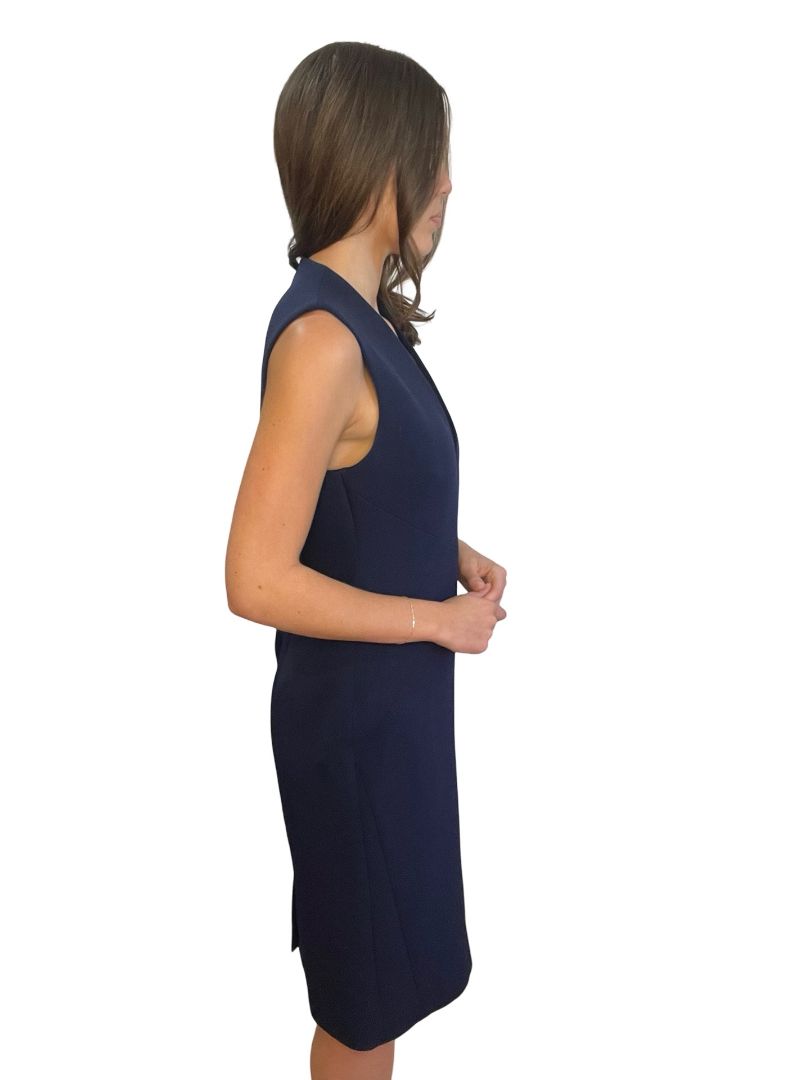 Rebecca Vallance Navy V-Neck Sleeveless Dress. Size: 12