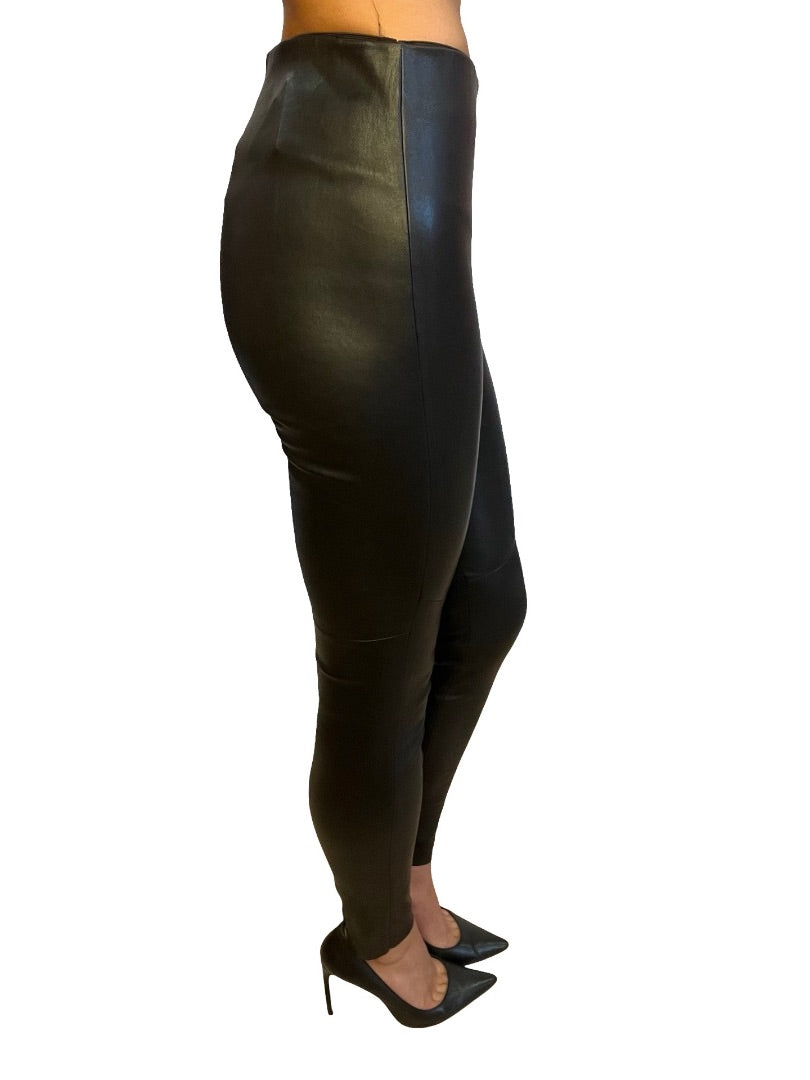 Skin & Threads Black Stretch Leather Leggings. Size: 1