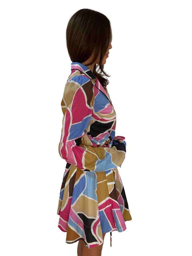 Rebecca Vallance Multi-Colour Le Reve Long Sleeve Dress. Size: 10
