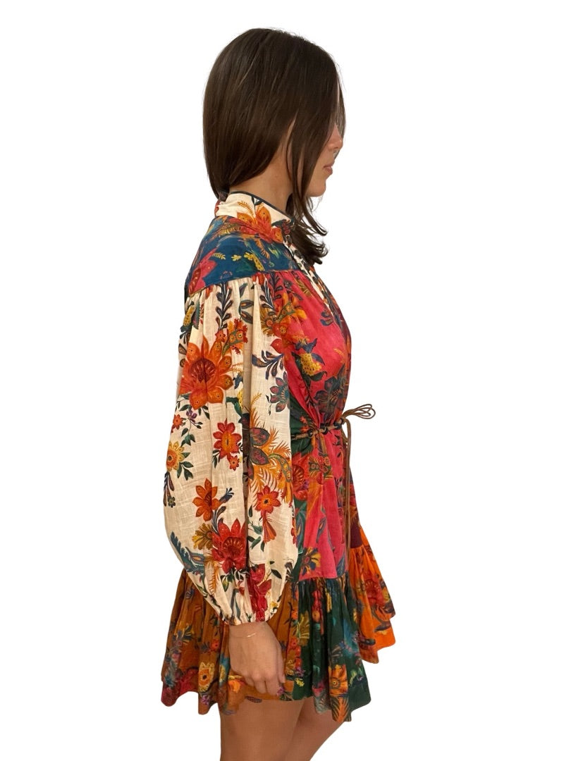 Zimmermann Multi-Colour Ginger Lantern Mini Dress. Size: 1