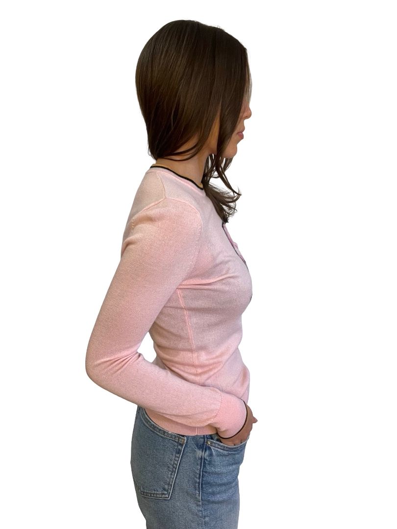Zimmermann Pink 'Dancer Intarsia' Merino Wool Sweater. Size: 0