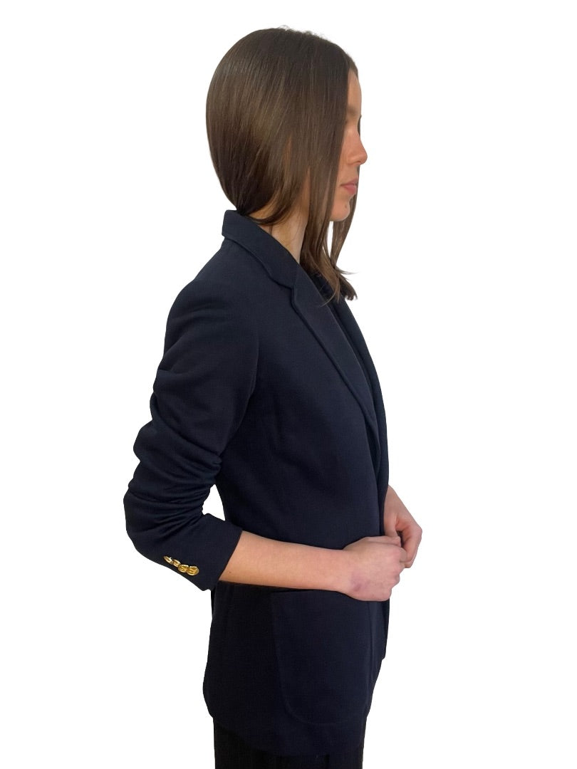 Polo Ralph Lauren Navy Embroidered Pocket Blazer. Size: 6