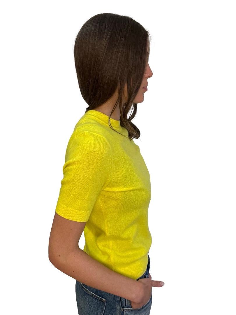 Zimmermann Yellow 100% Cashmere Tee. Size: 1