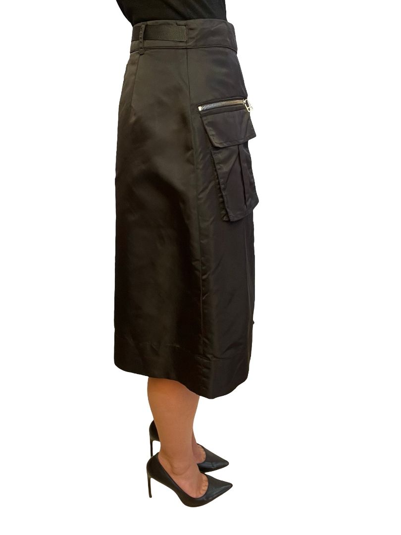 Staud Black Cargo Style Zip Skirt. Size: S