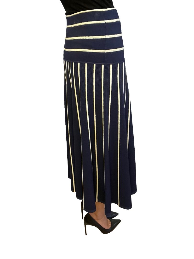 Zimmermann Navy Striped Midi Skirt. Size: UK 10