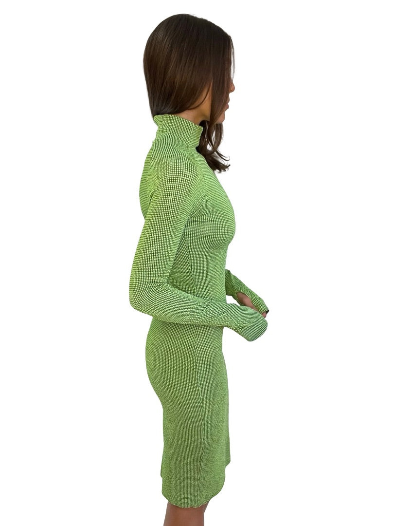 Camilla & Marc Green Textured Long Sleeve Dress. Size: 6