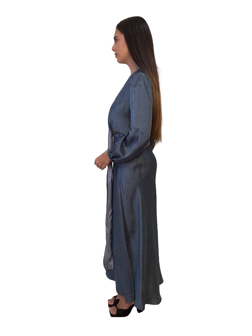 Scanlan Theodore Blue / Grey Printed Twill Dress. Size: 8