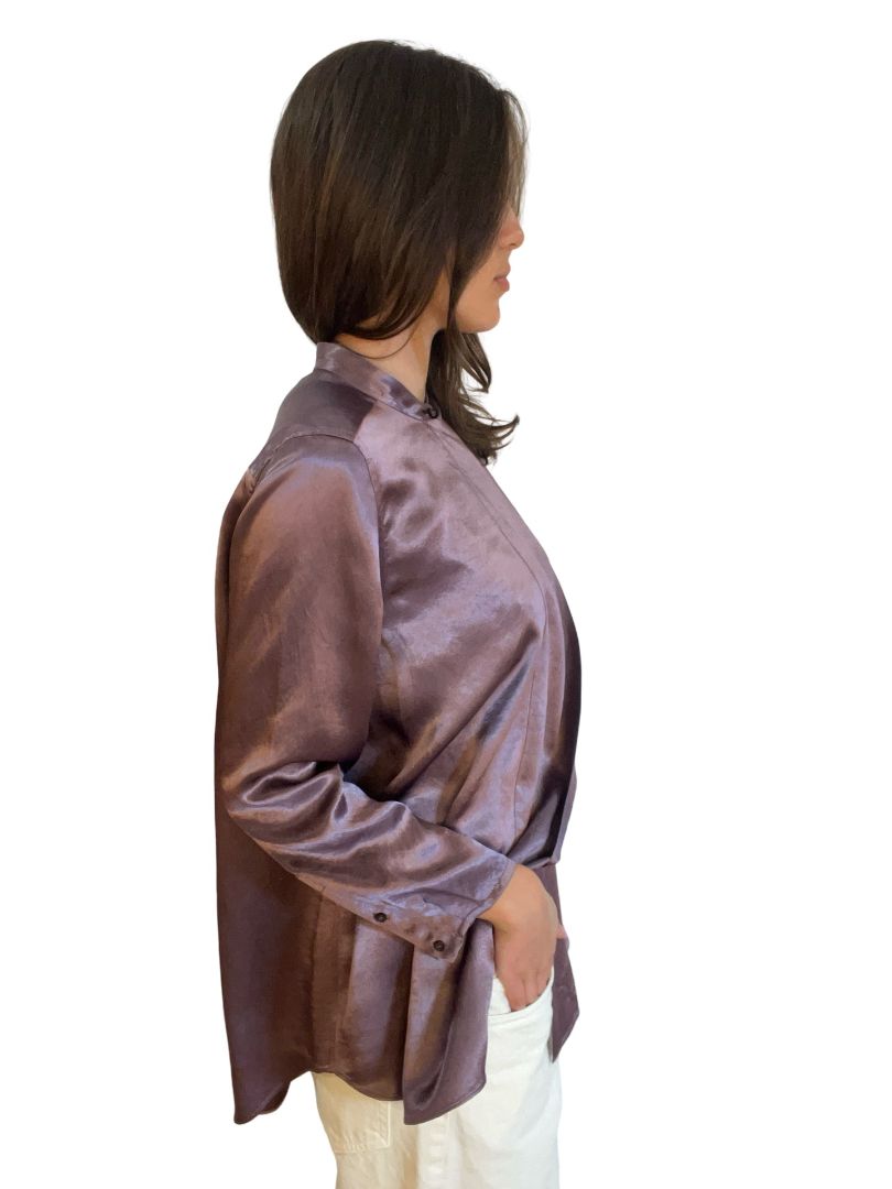Acne Studios Purple Long Sleeve Loose Blouse w NeckTie Size: 8