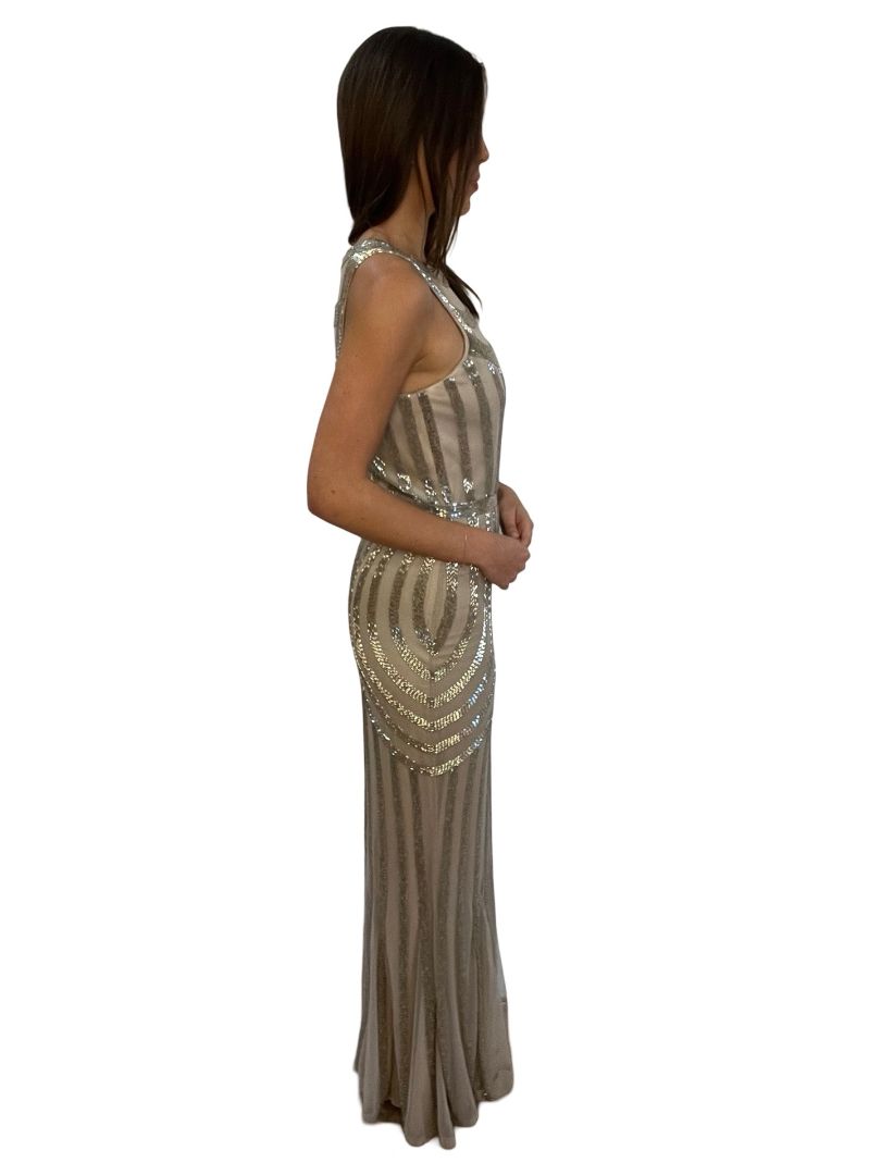 Rachel Gilbert Nude Camille Gown. Size: 3