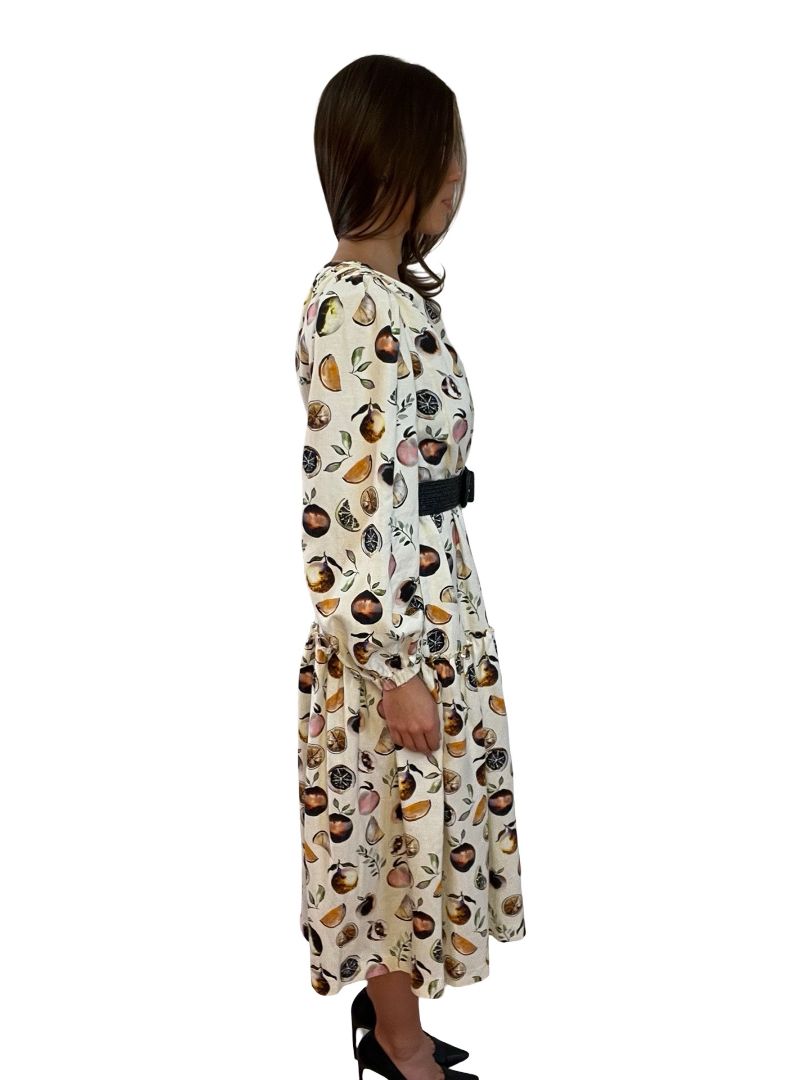 Rebecca Vallance Cream One Shoulder Printed Dress. Size: 10