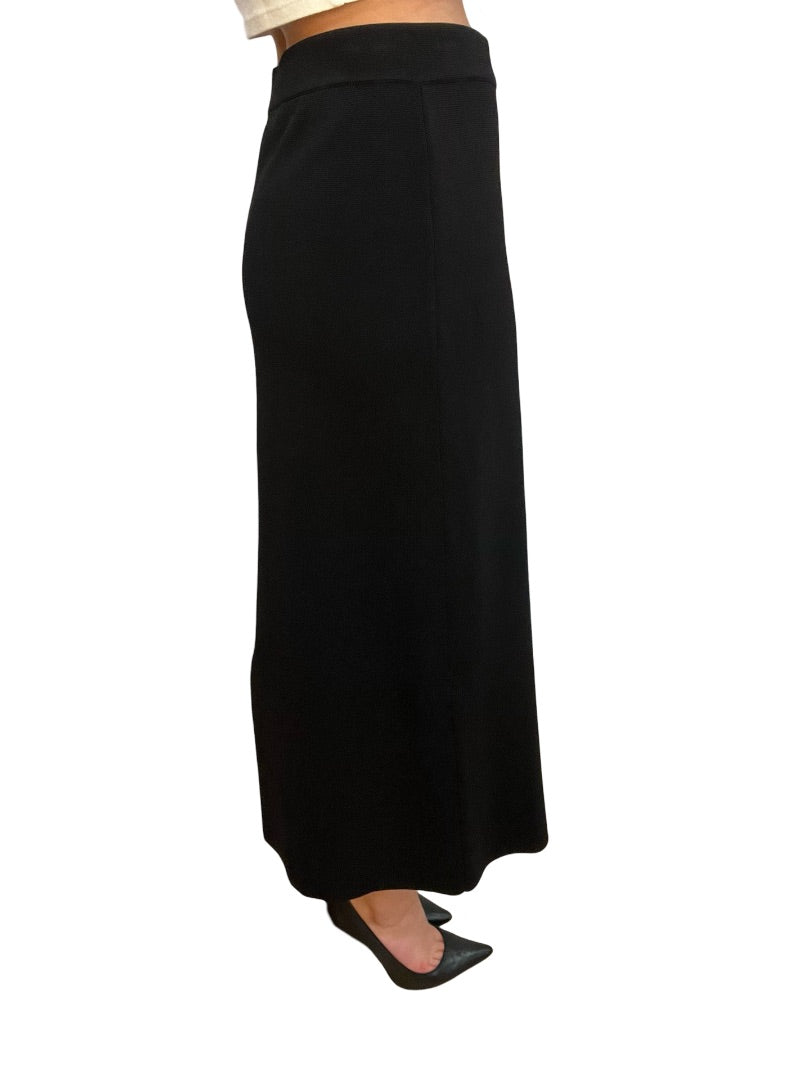 Husk Black Crepe Maxi Skirt w Slit. Size: L