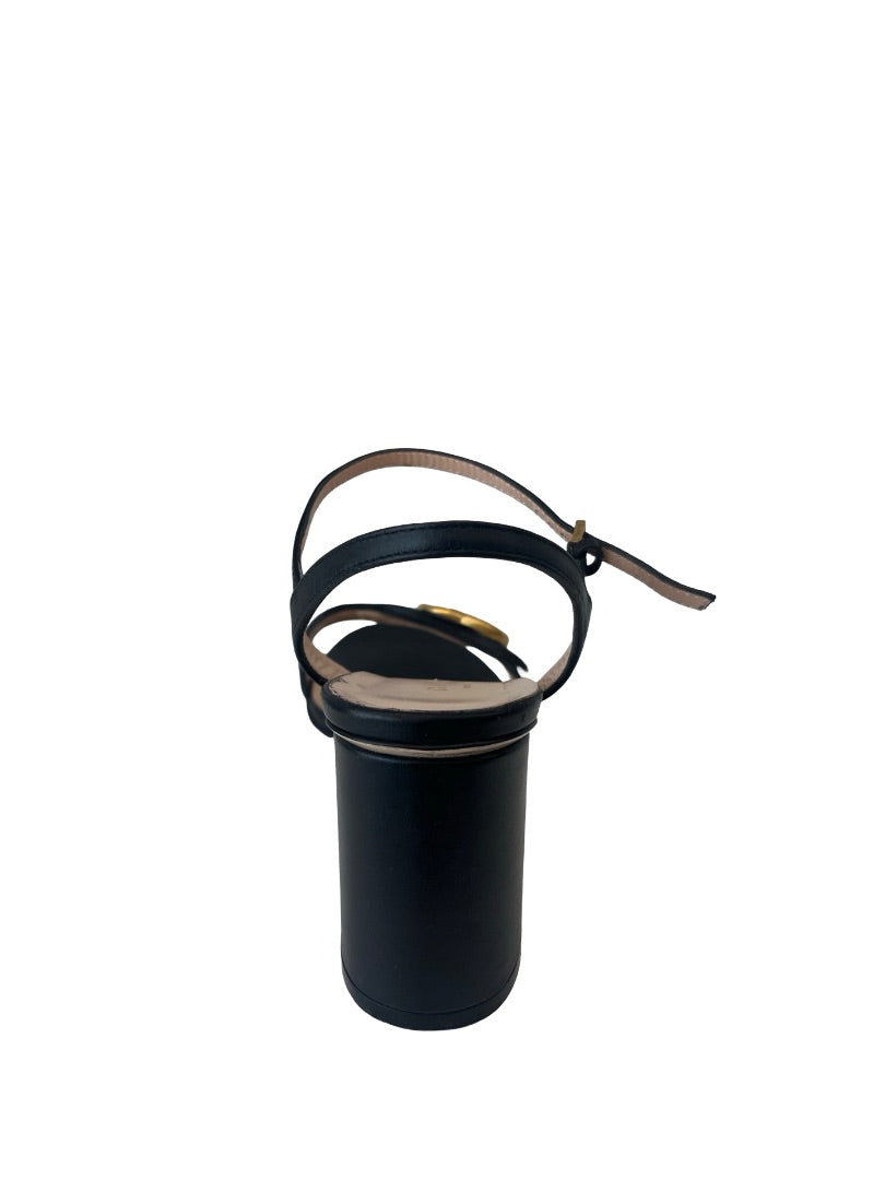 Gucci Black Leather Block Heel. Size: 37