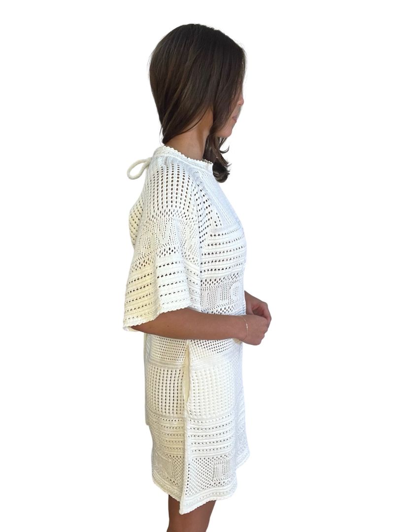 Stella McCartney Cream Crochet 'LOVE' Dress. Size: M