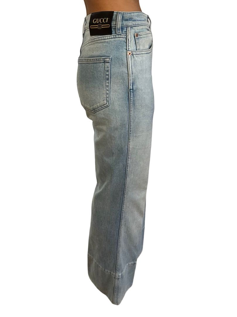 Gucci Light Blue Bootleg Denim Jeans. Size: 27