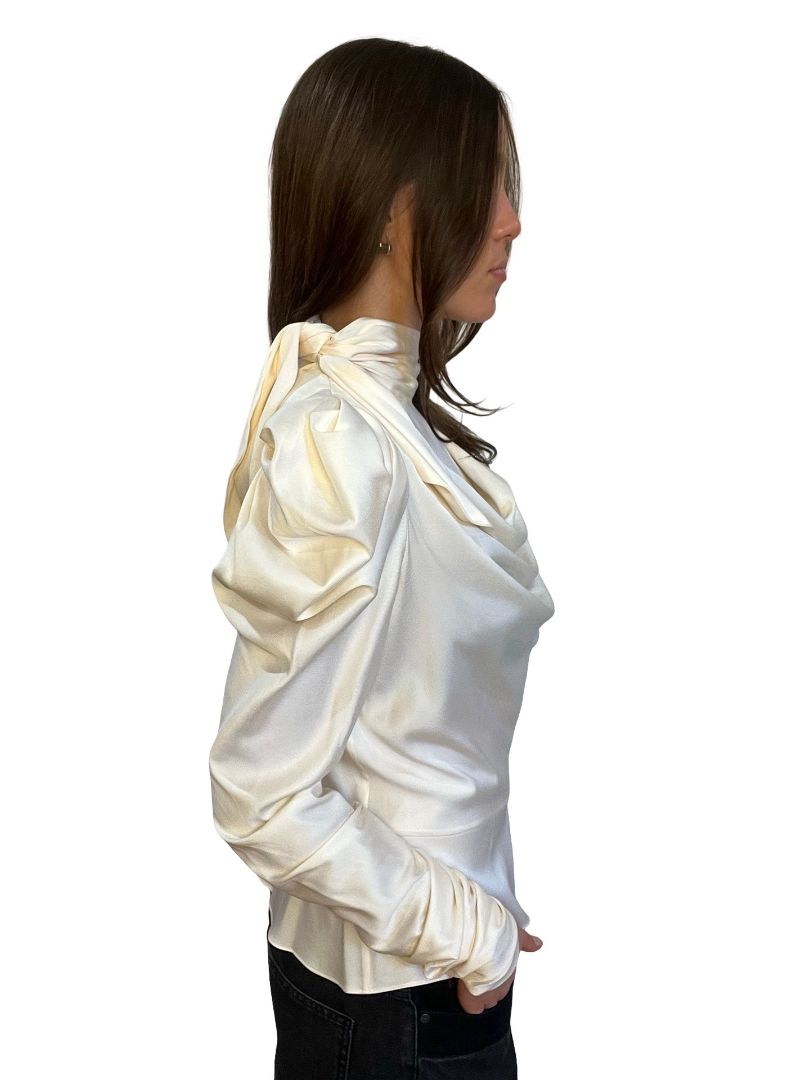 Zimmermann Off-White Ruched Blouse. Size: 2
