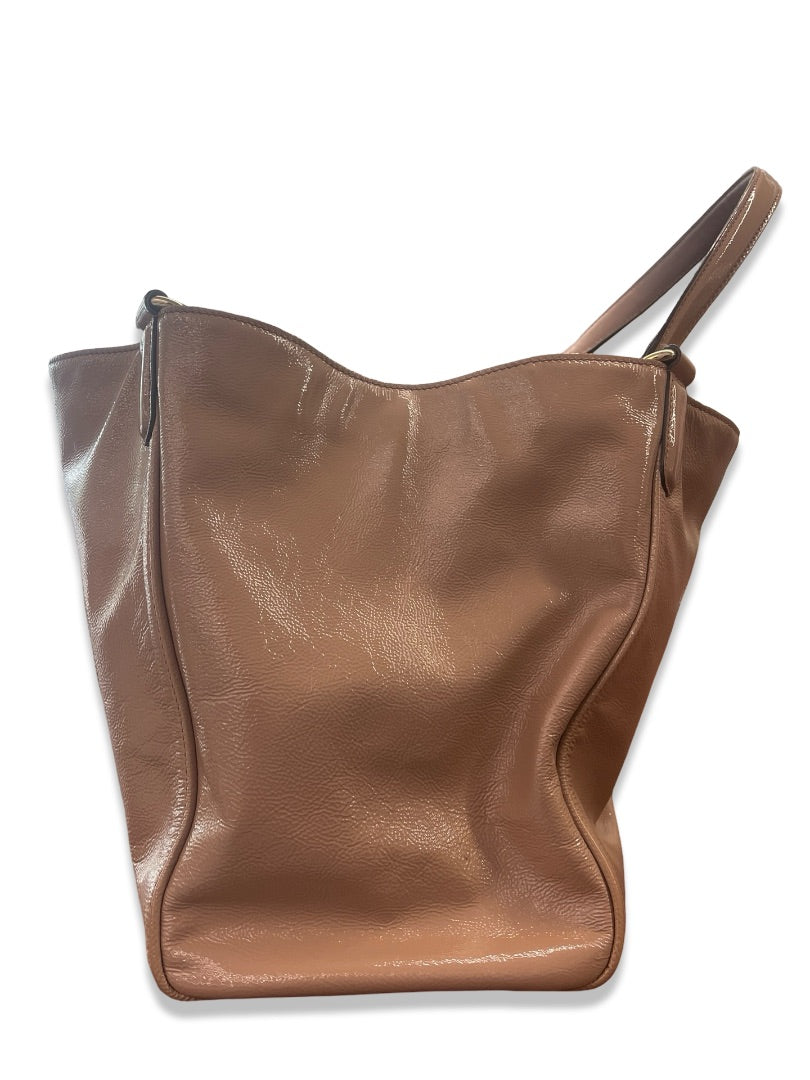 Gucci Nude Patent Leather Soho Tote Bag.