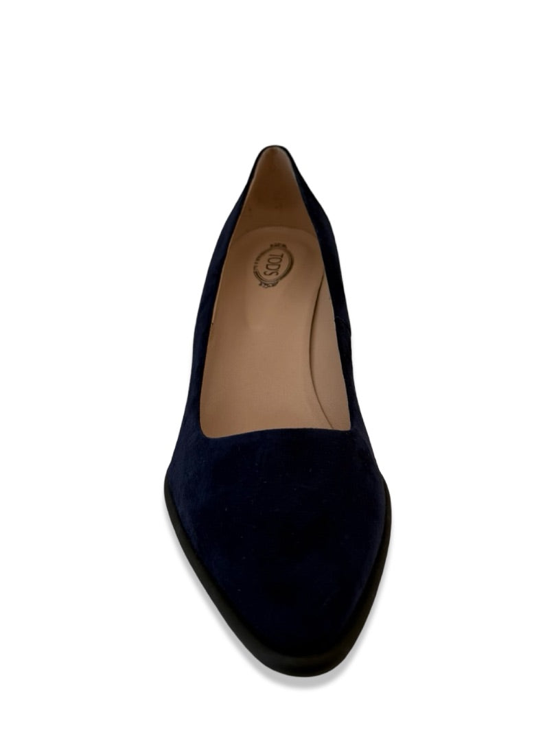 Tod's Navy Suede Block Heels. Size: 39.5