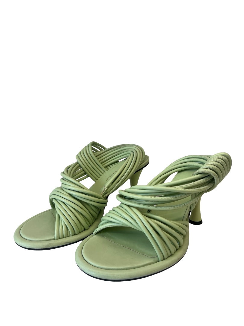 Proenza Schouler Green Pipe Rolo Sandal Heels. Size: 37
