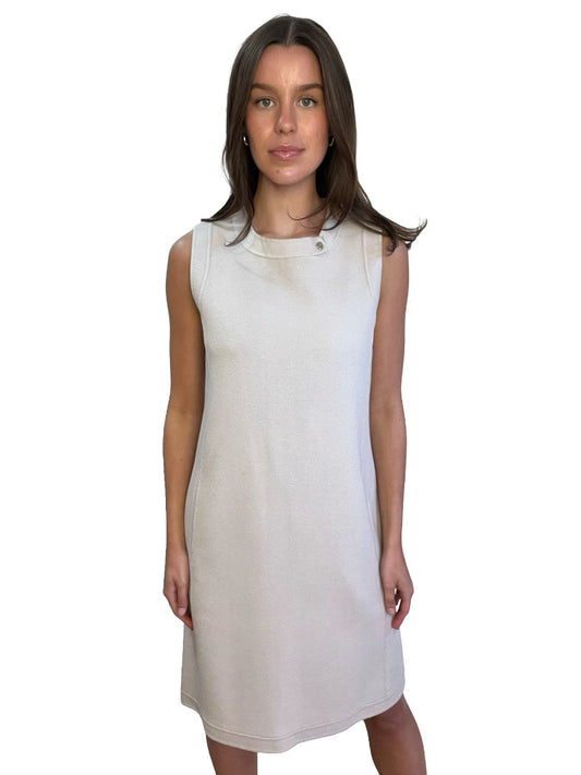 MaxMara Studio Ivory Angora / Wool Sleeveless Dress. Size: 14