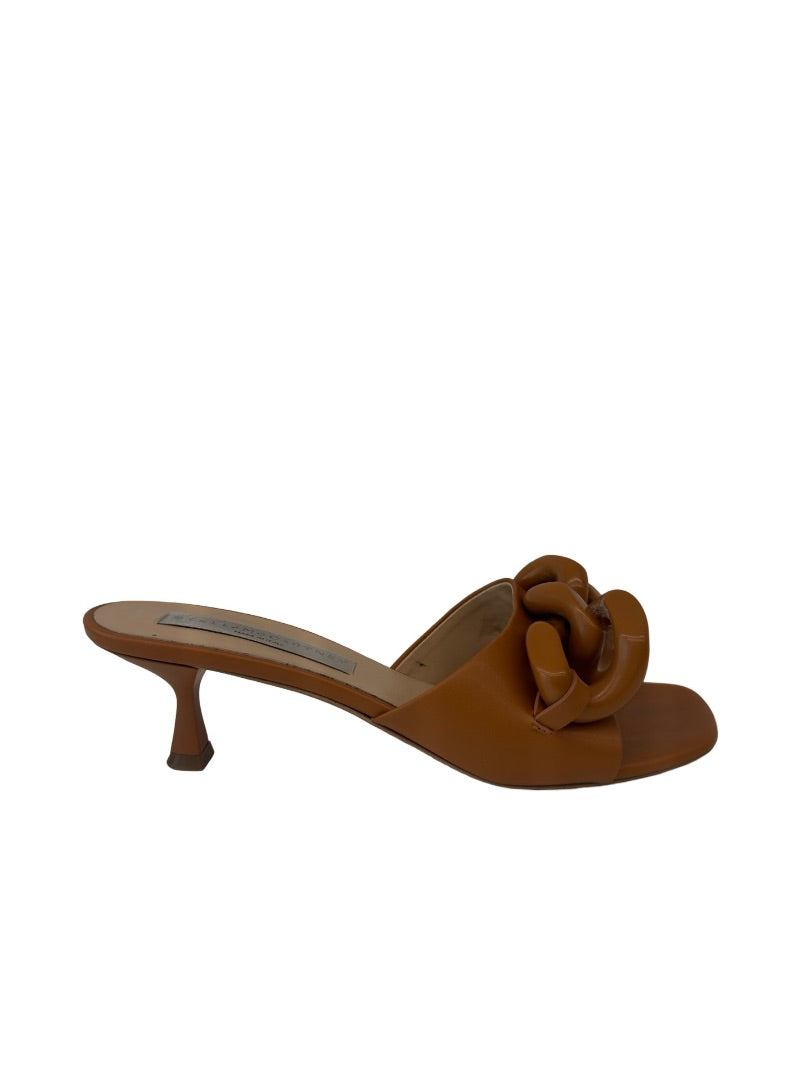 Stella McCartney Brown Chain Feature Kitten Heels. Size: 38