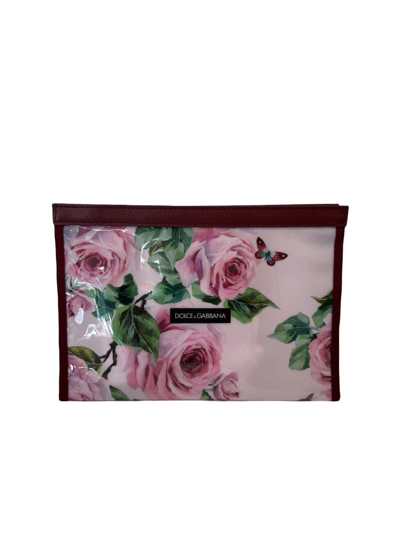 Dolce & Gabbana Pink Floral Print Cosmetic Bag. Size: OS