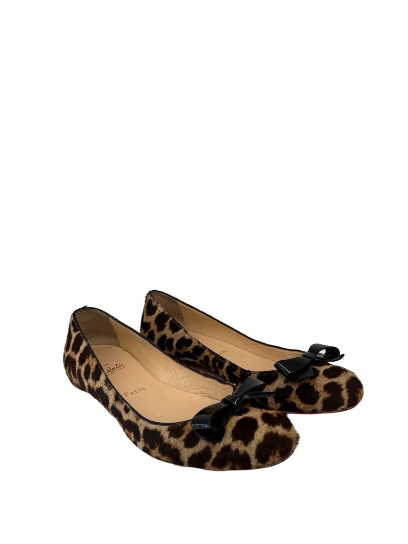 Christian Louboutin Leopard Ballet Flats W Bow. Size: 37.5