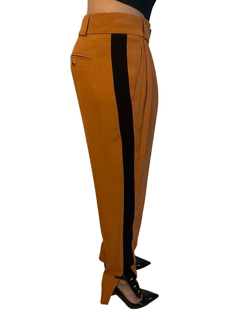 Gucci Burnt Orange / Black Two Tone Trousers. Size: 38