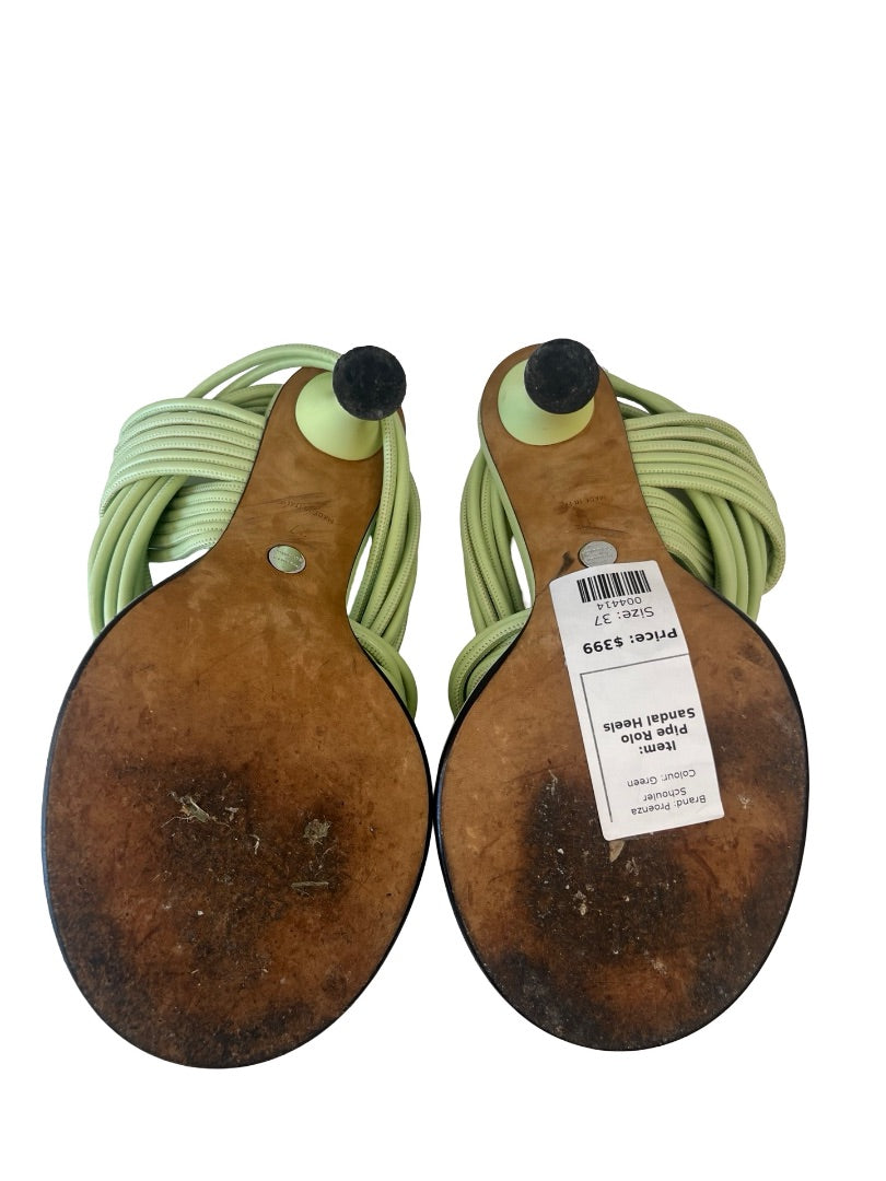 Proenza Schouler Green Pipe Rolo Sandal Heels. Size: 37