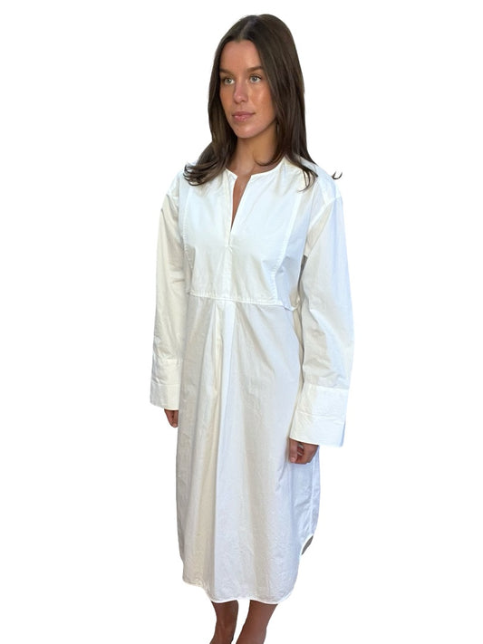 Toteme White Cotton Bib Shirt Dress. Size: 34