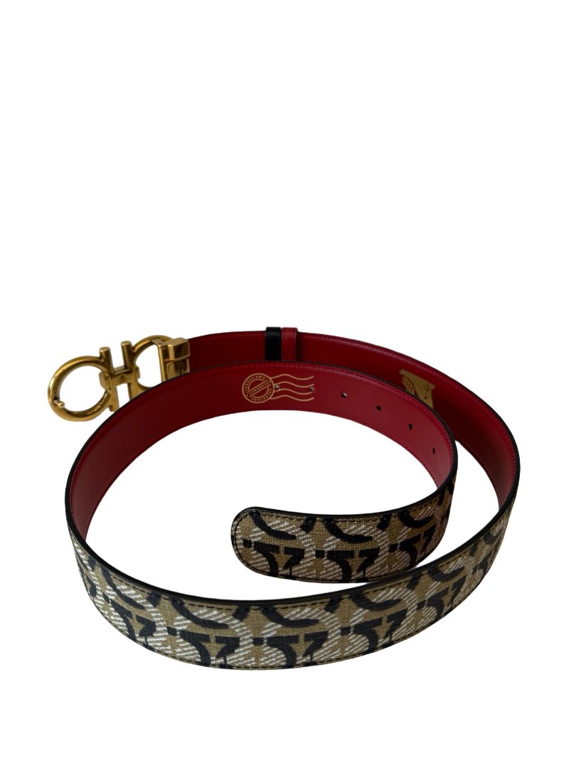 Salvatore Ferragamo Neutrals Adjustable Mancini Belt.. Size: 85cm