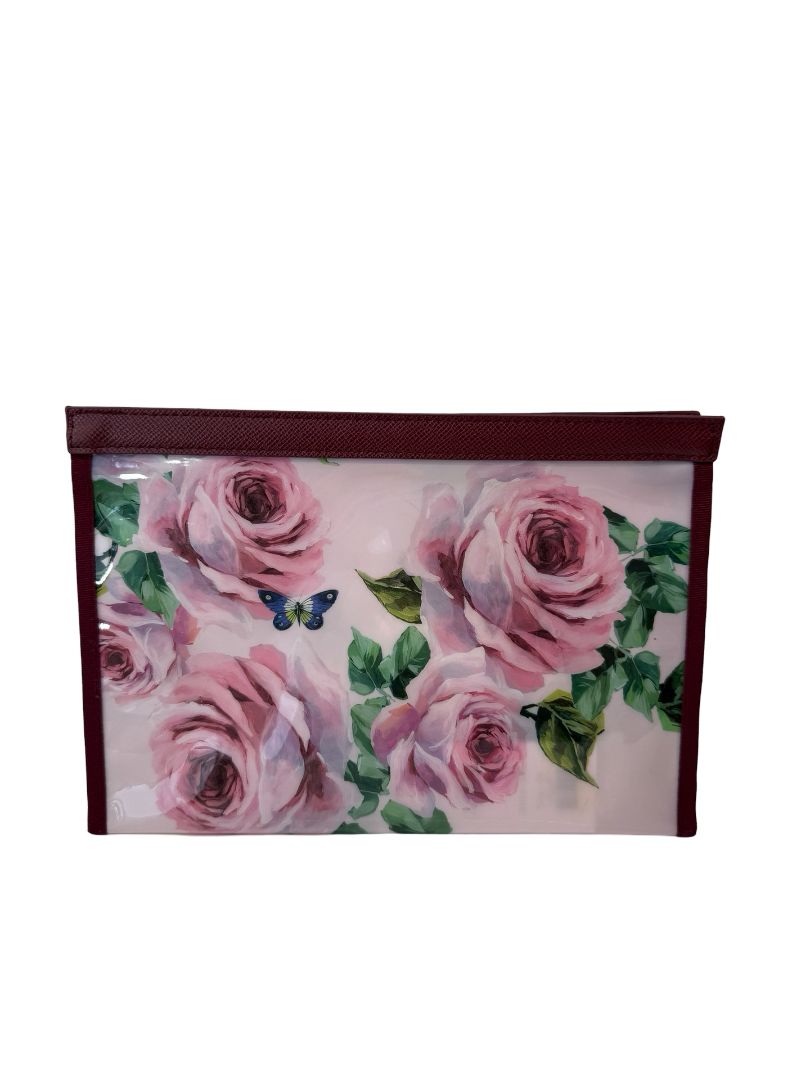 Dolce & Gabbana Pink Floral Print Cosmetic Bag. Size: OS