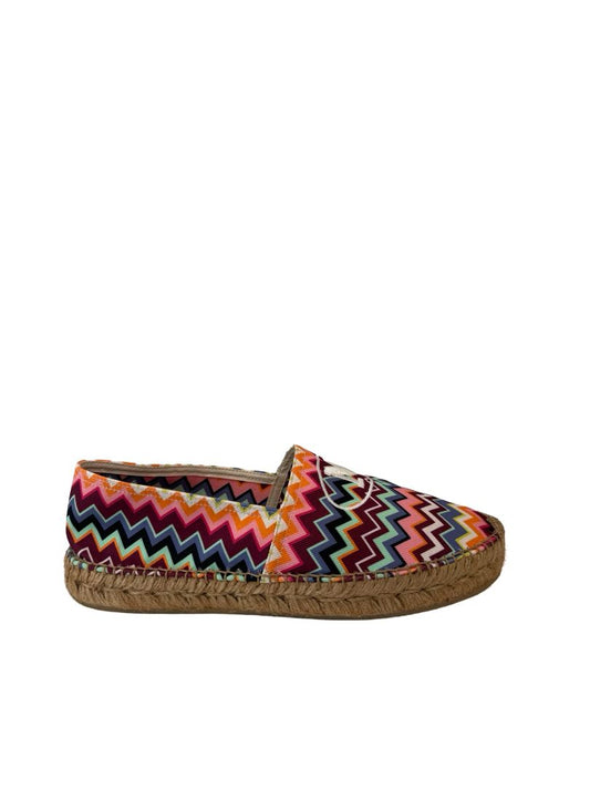 Missoni Multicolour Logo Embroidered Zigzag Espadrilles. Size: 42