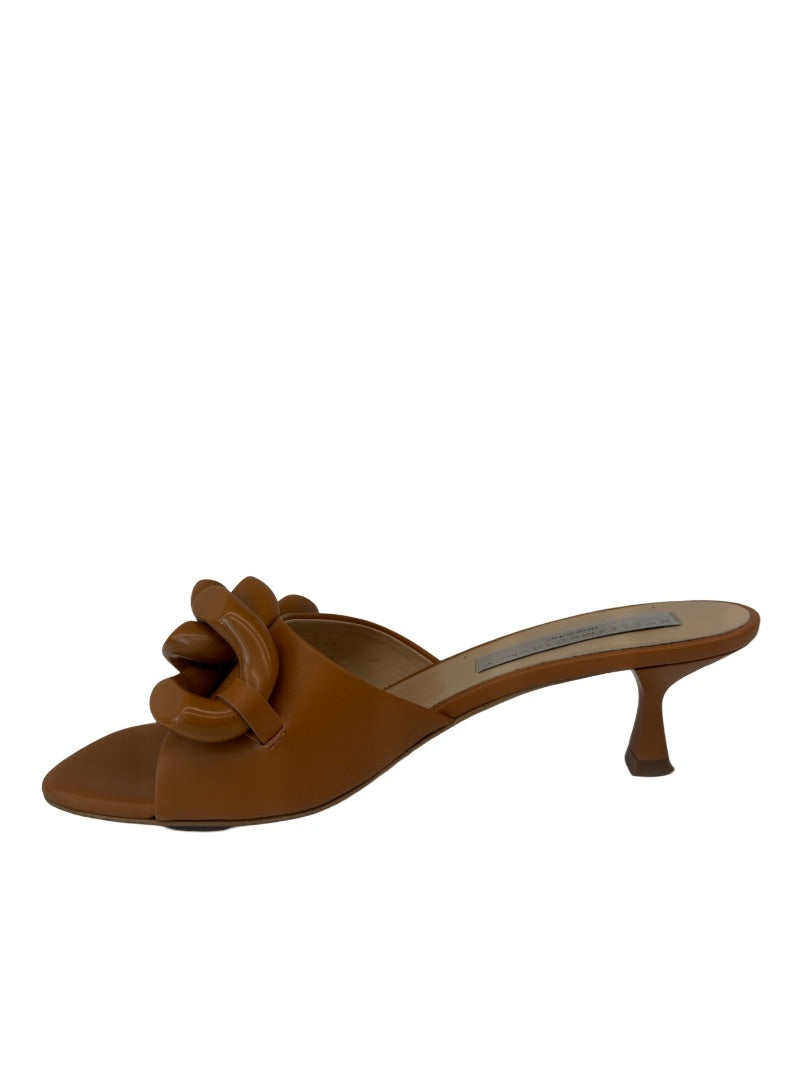 Stella McCartney Brown Chain Feature Kitten Heels. Size: 38