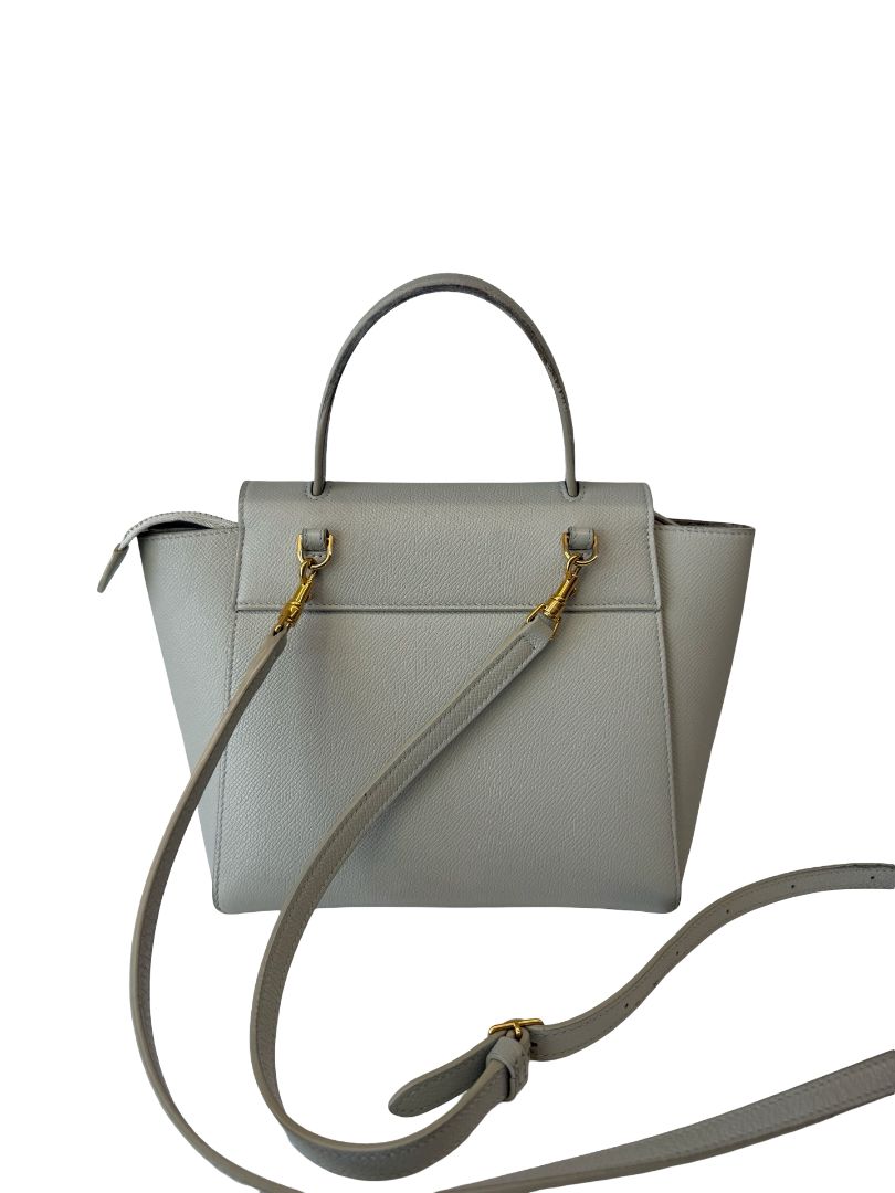 Celine Sage Green Leather Mini Belt Bag.